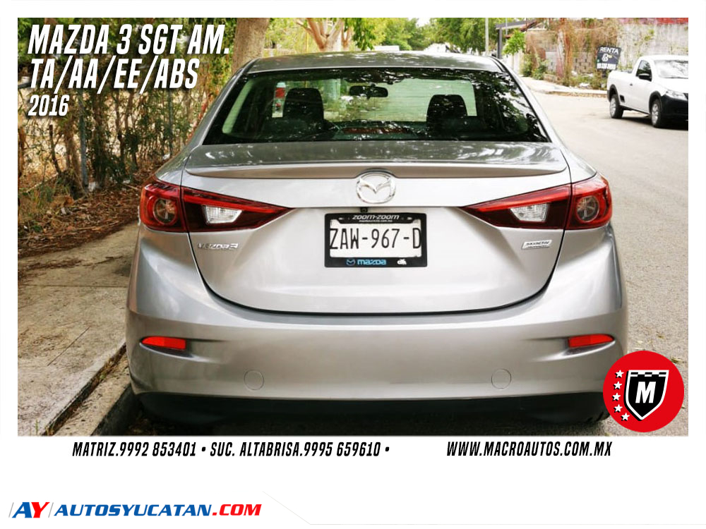 MAZDA 3 SGT AM 2016 AUTOMATICO